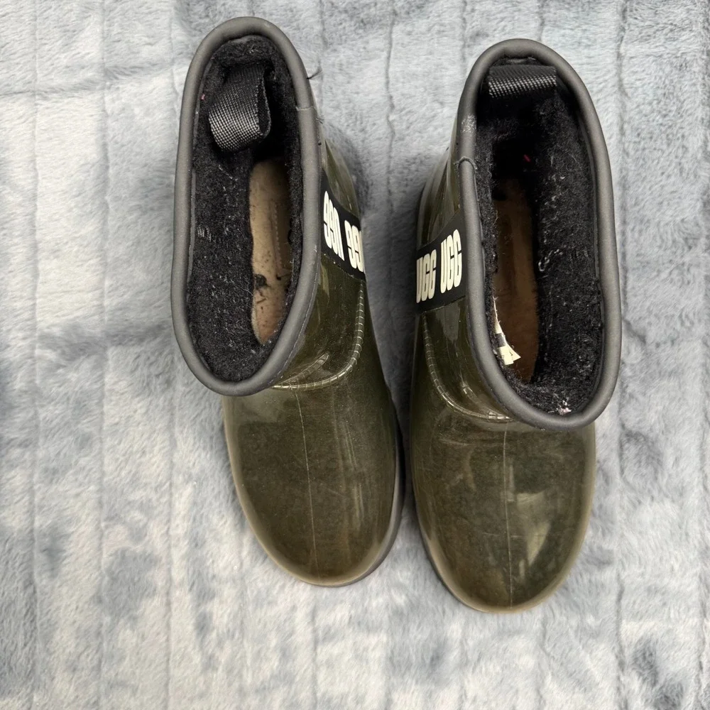 UGG Classic Clear Mini Boots Womens 7 Black Waterproof Logo 1113190